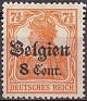 Belgium 1916 Basic 8 Cent Orange N13. Belgium 1916 Scott N13 Germania. Uploaded by susofe